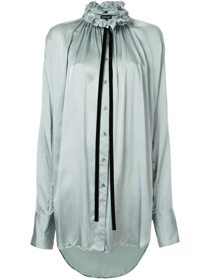 Ann Demeulemeester Ruffle Collar Shirt - Grey