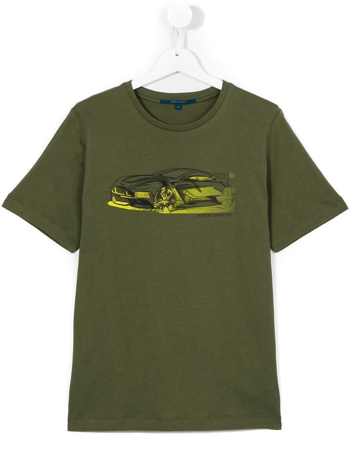 Aston Martin Kids Car Print T-shirt, Boy's, Size: 14 Yrs, Green