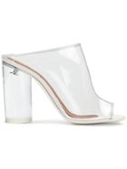 Givenchy Open Toe Transparent Mules - White