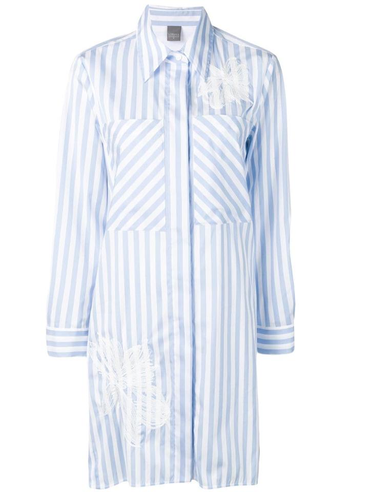 Lorena Antoniazzi Striped Flared Shirt Dress - Blue