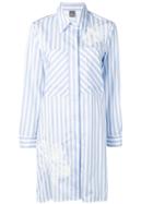 Lorena Antoniazzi Striped Flared Shirt Dress - Blue