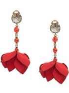 Marni Hanging Flower Earrings - Red