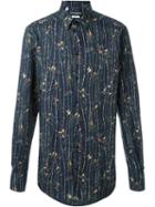 Dolce & Gabbana Bird Print Shirt, Men's, Size: 41, Blue, Cotton