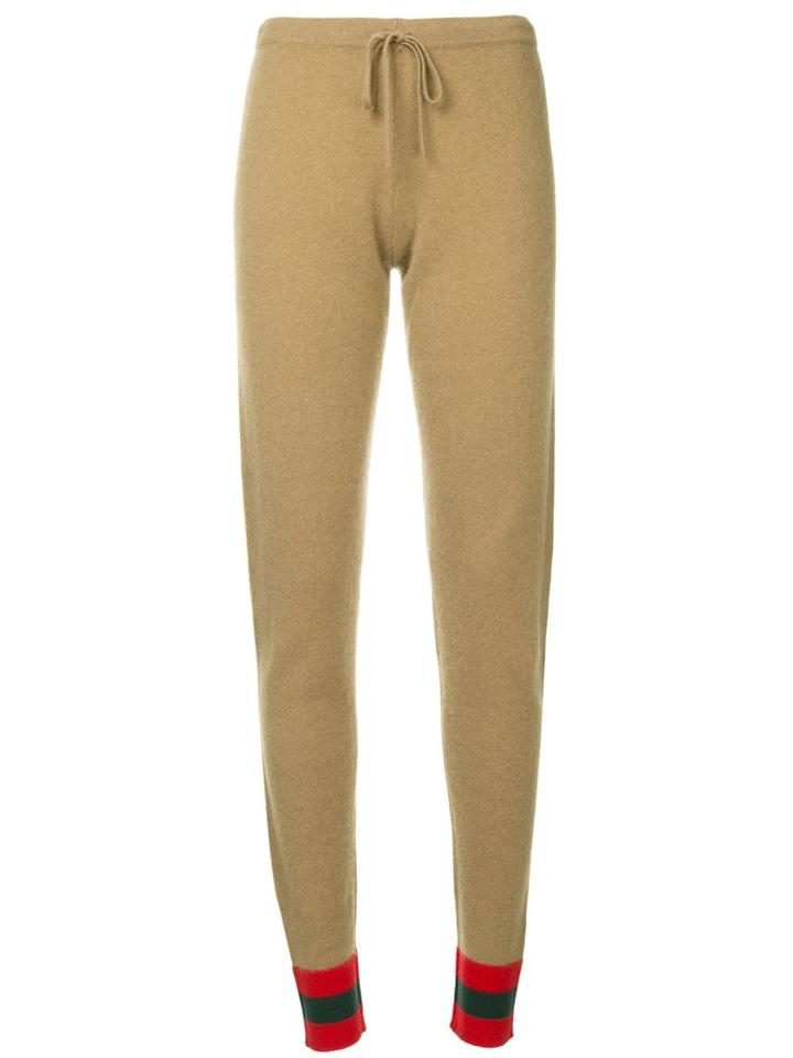 Madeleine Thompson Stripe Cuff Track Pants - Brown