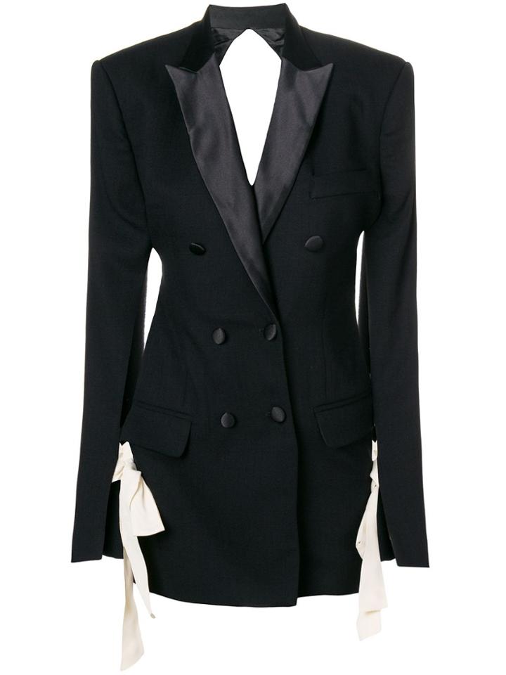 Seen Open Back Blazer - Black