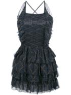 Isabel Marant Étoile - Ruffle Skirt Skater Dress - Women - Silk/viscose - 38, Women's, Blue, Silk/viscose