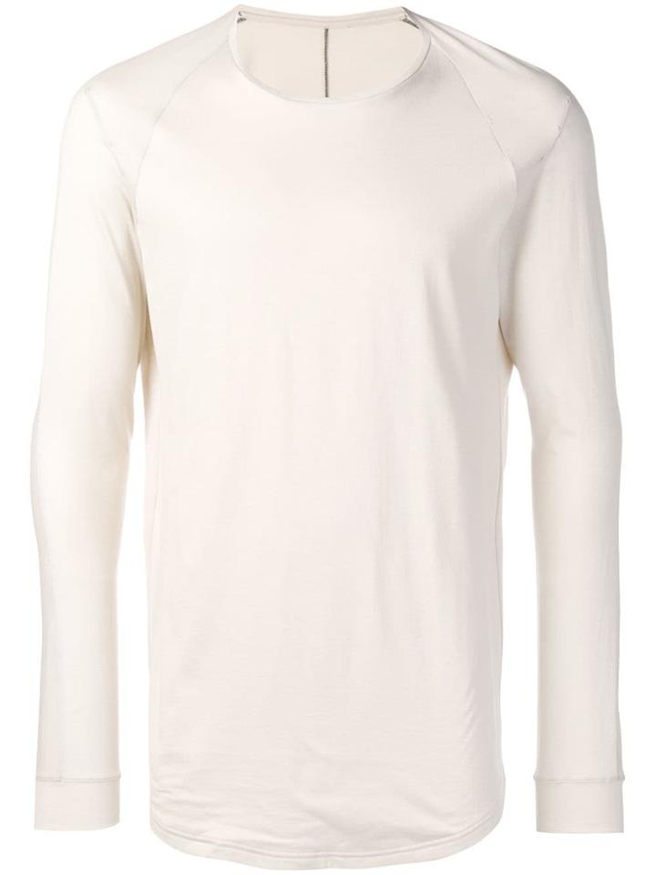 Devoa Round Neck Jersey Top - White