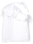 Veronica Beard Asymmetric Frill-trim Blouse - White