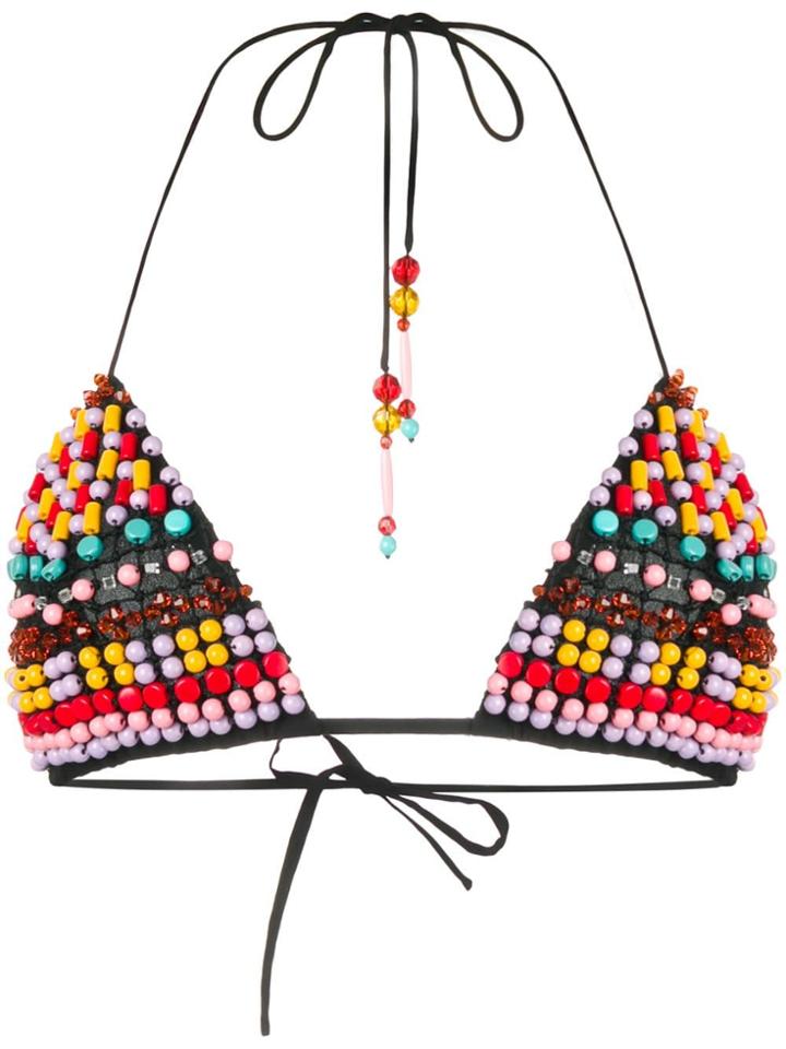 Emilio Pucci Embellished Bikini Top - Red