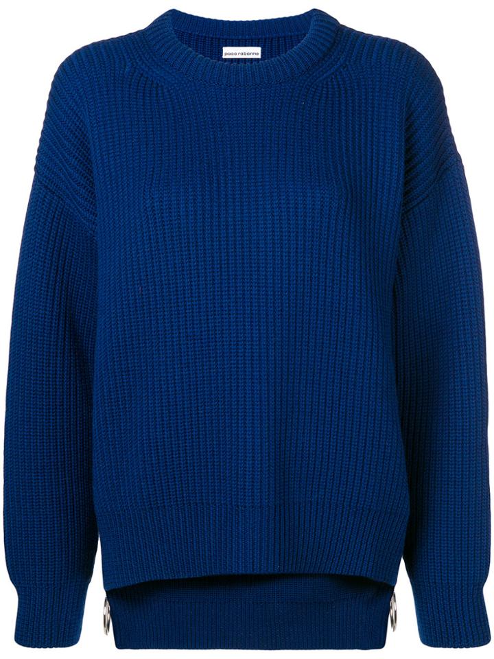Paco Rabanne Ribbed Long-sleeve Sweater - Blue