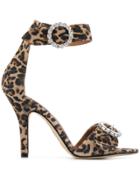 Paris Texas Leopard Print Sandals - Neutrals
