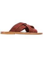 K. Jacques Flat Sole Slippers - Brown