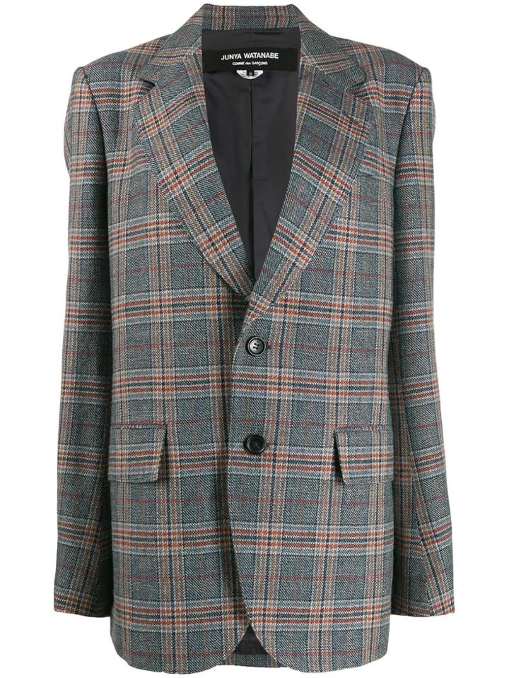 Junya Watanabe Oversized Plaid Blazer - Grey