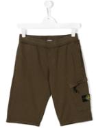 Stone Island Kids Casual Shorts, Boy's, Size: 14 Yrs, Green
