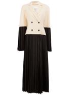 Thom Browne Bicolour Pleated Dress, Women's, Size: 40, White, Silk/cashmere