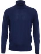 Browns Roll Neck Sweater, Men's, Size: 44, Blue, Silk/cashmere
