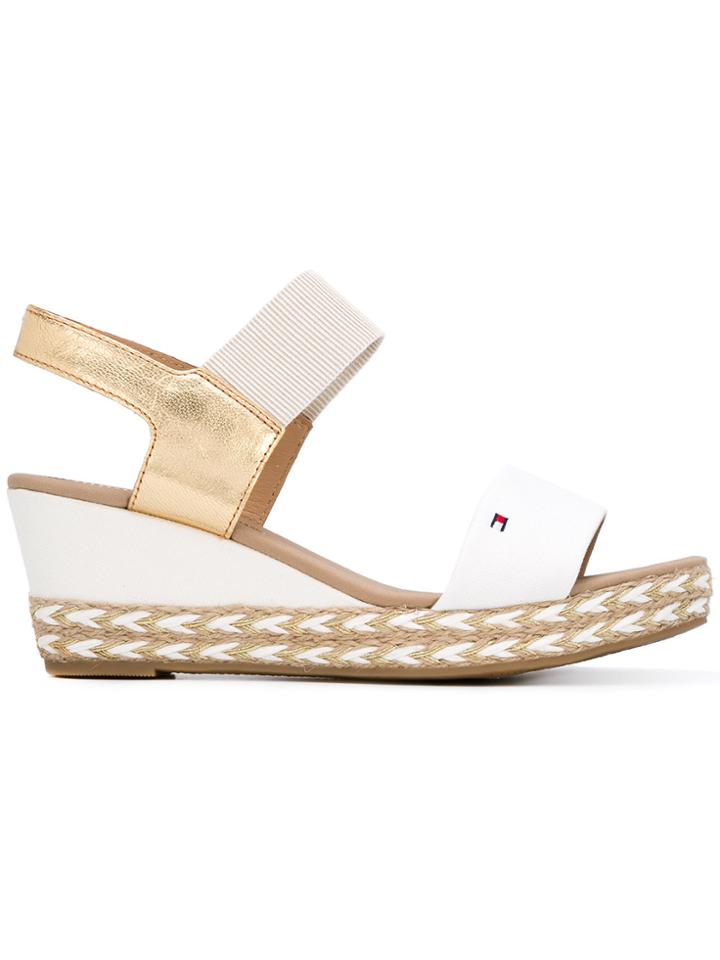 Tommy Hilfiger Braided Sole Wedge Sandals - White