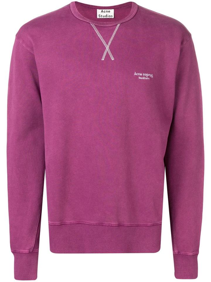 Acne Studios Crew Neck Sweatshirt - Purple