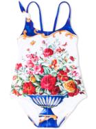 Dolce & Gabbana Kids - Floral Print Swimsuit - Kids - Nylon/polyamide/spandex/elastane - 4 Yrs, White