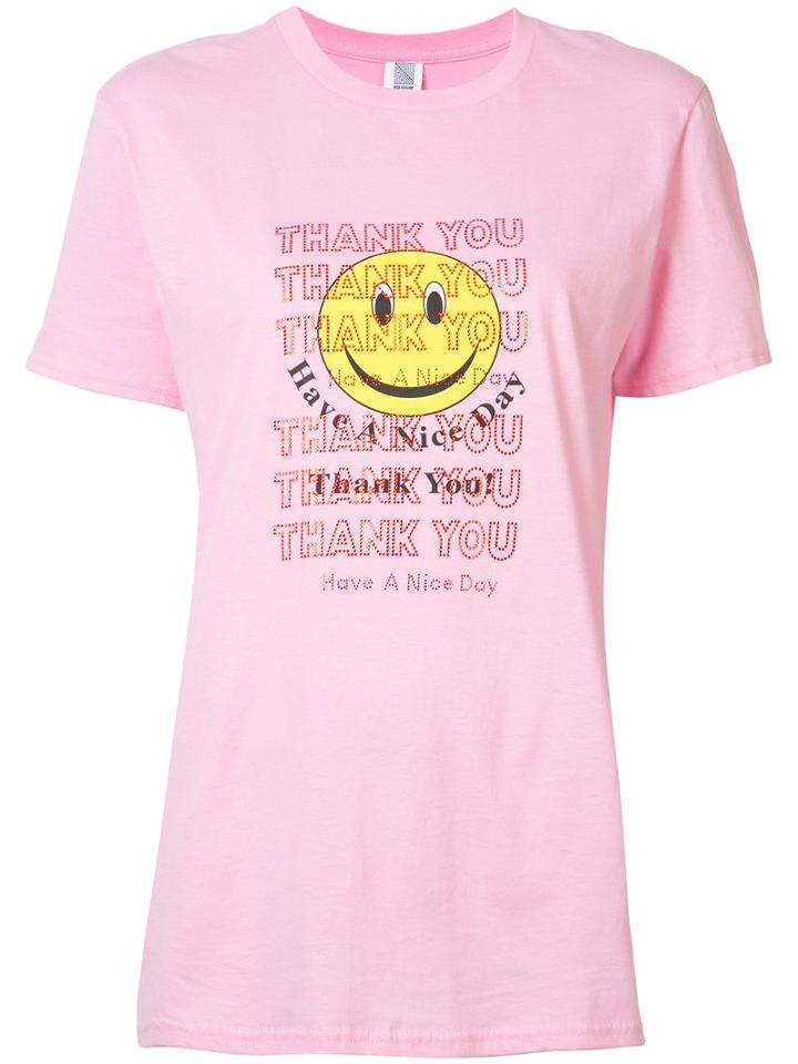 Rosie Assoulin 'thank You' T-shirt, Women's, Size: Xs, Pink/purple, Cotton