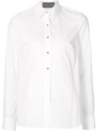 Monique Lhuillier Lace Panel Shirt, Women's, Size: 4, White, Cotton