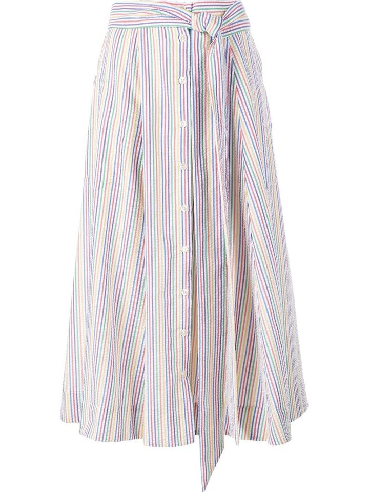 Lisa Marie Fernandez Midi Striped Skirt, Women's, Size: 4, Cotton/polyester