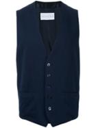 Buttoned Waistcoat - Men - Cotton - S, Blue, Cotton, Estnation