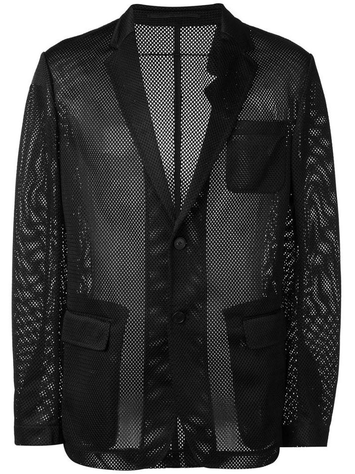 Givenchy Mesh Effect Blazer, Men's, Size: 46, Black, Polyamide