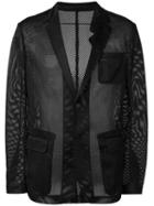 Givenchy Mesh Effect Blazer, Men's, Size: 46, Black, Polyamide