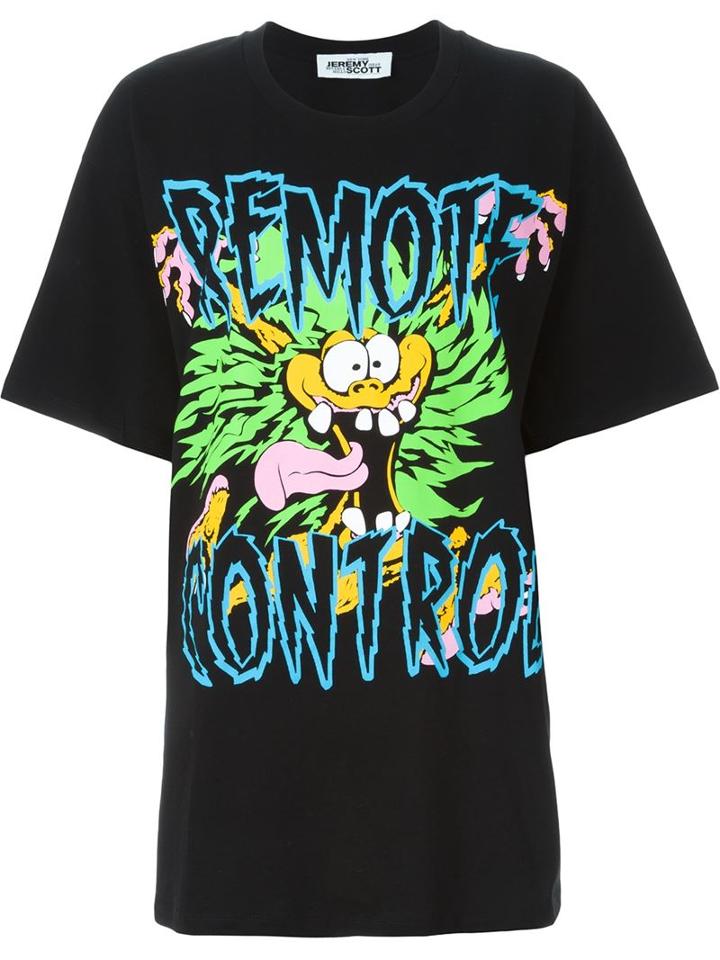 Jeremy Scott Remote Control Print T-shirt, Women's, Size: Small, Black, Cotton