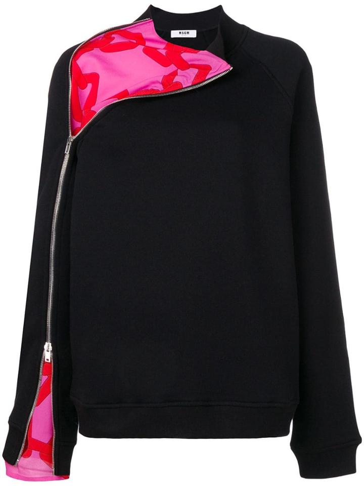 Msgm Zipped Sweatshirt - Black