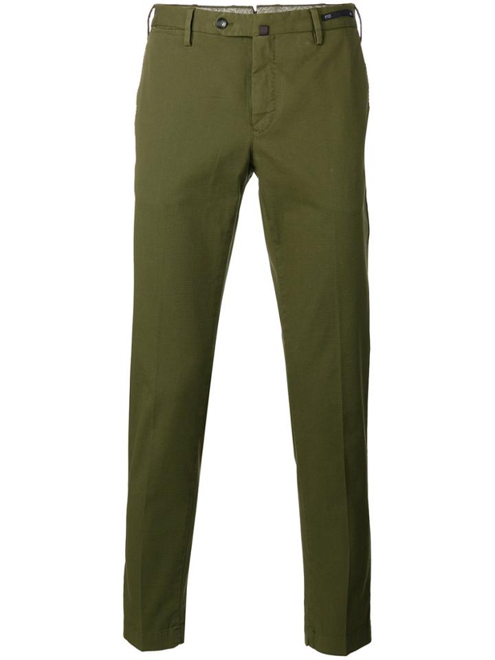 Pt01 Tapered Cropped Trousers - Green