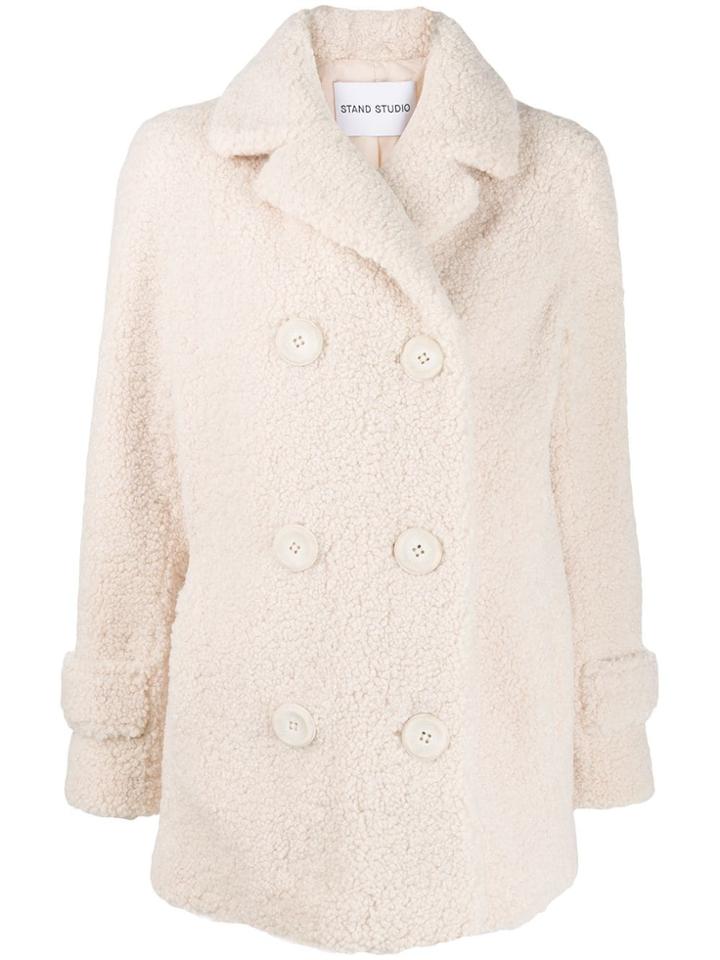 Stand Studio Shearling Double-breasted Coat - White