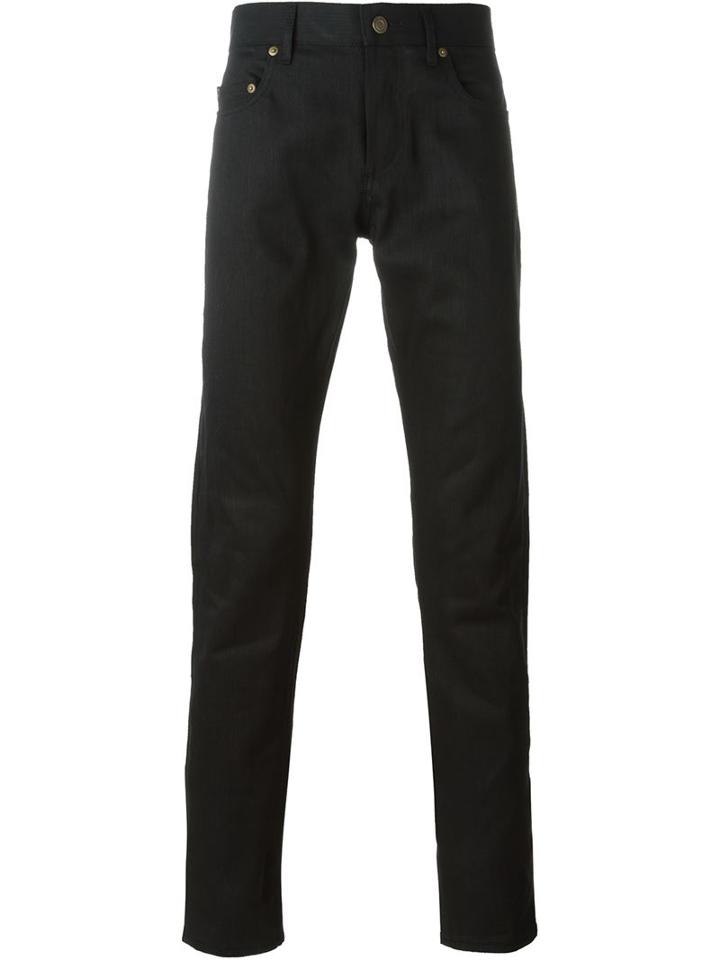 Saint Laurent Classic Slim Jeans, Men's, Size: 36, Black, Cotton/polyurethane