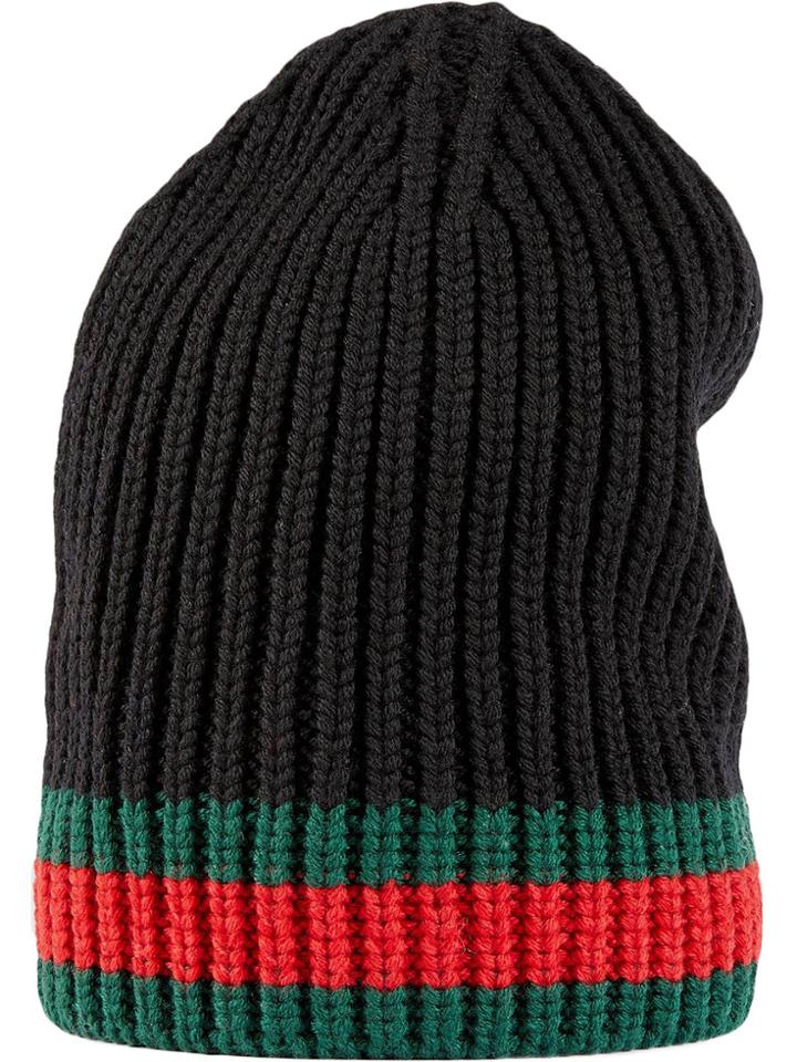 Gucci Wool Hat With Web - Black