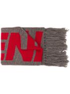 A-cold-wall* Fringed Intarsia Scarf - Grey