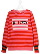 Kenzo Kids Teen Striped-print Jumper - Pink