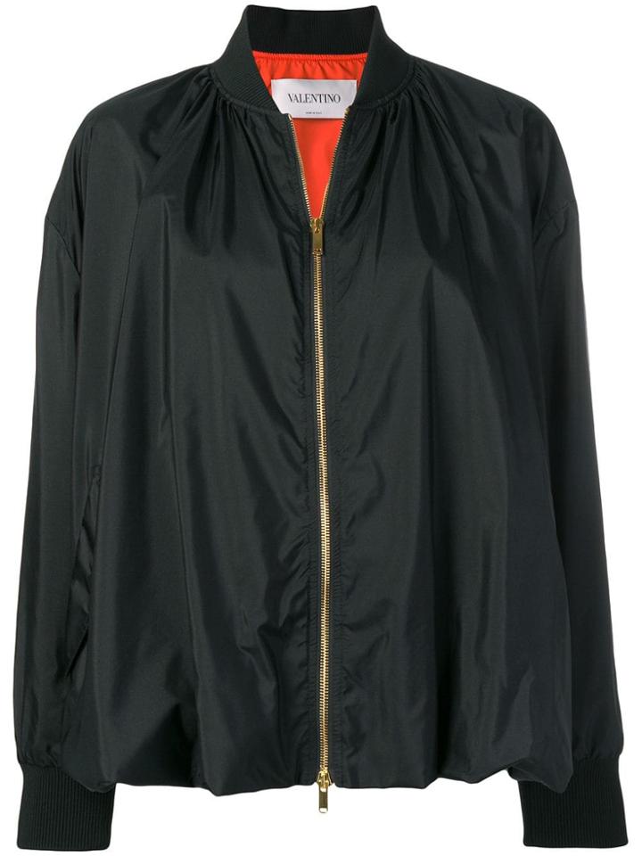 Valentino Bell Sleeve Bomber Jacket - Black