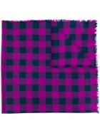 Paul Smith Check Patterned Scarf - Purple