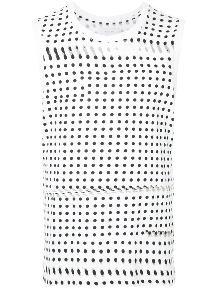 Facetasm Dotted Tank Top - White