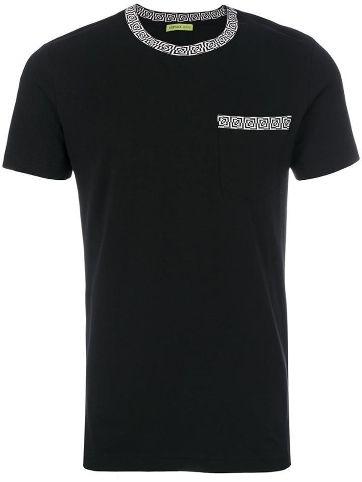 Versace Jeans Greek Key Trimmed T-shirt - Black