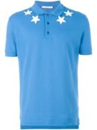 Givenchy Star Patch Polo Shirt, Men's, Size: Large, Blue, Cotton