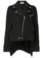 Sonia Rykiel Cable Knit Biker Jacket - Black