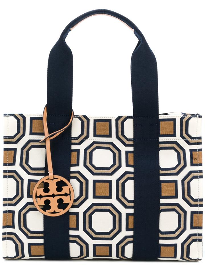 Tory Burch Geometric Pattern Tote - White