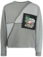 Geo Reconnected Patch Sweater - Grey
