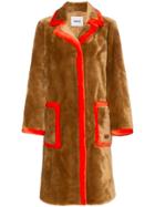Stand Chantal Faux Fur Trimmed Teddy Coat - Brown