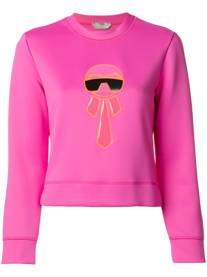 Fendi Karl Motif Sweatshirt - Pink & Purple