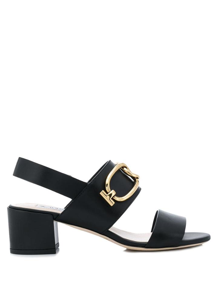 Tod's T-ring Slingback Sandals - Black