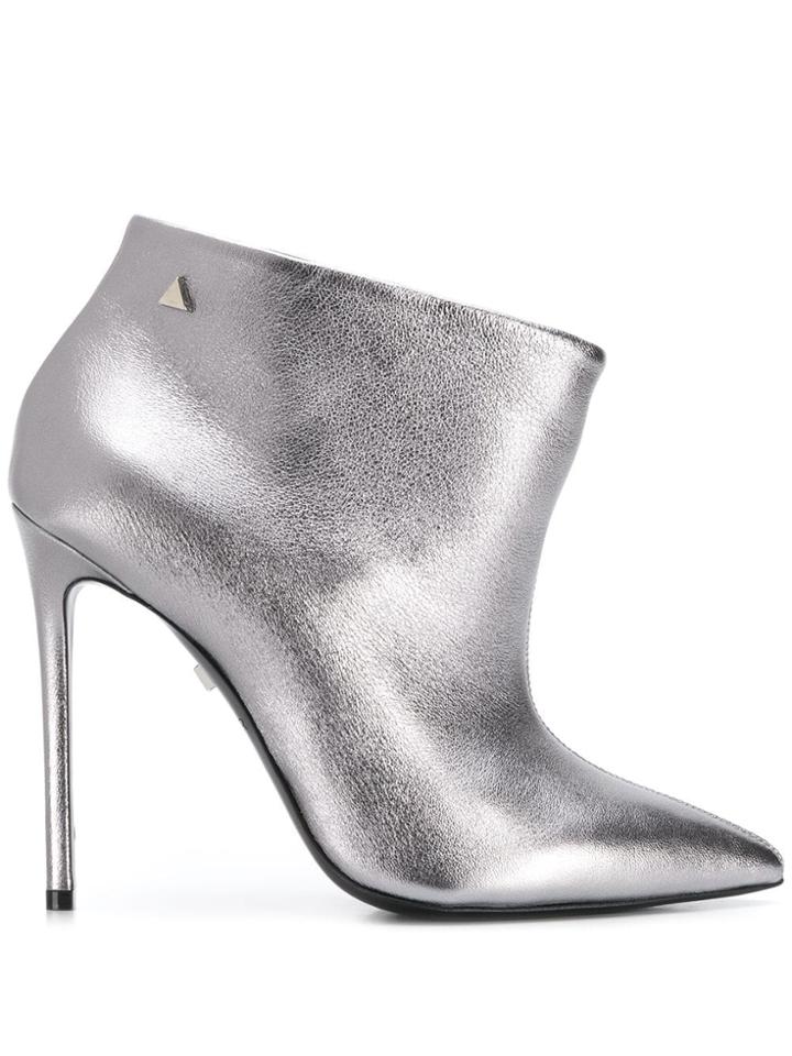 Grey Mer Metallic Ankle Boots - Silver