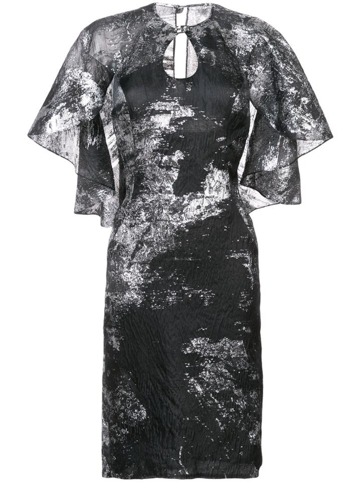 Rubin Singer Metallic Cape-detail Dress - Black
